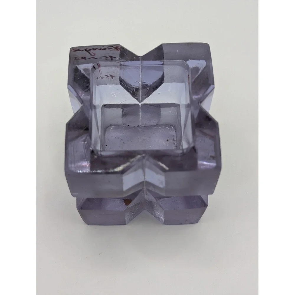Vintage Silvana Ragusa-Modica‎ Italian Art Glass Geometric Vase Lavender Giorgio
